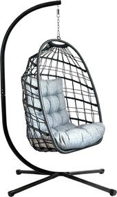 Skládací závěsné houpací křeslo Houseland Chloe černé