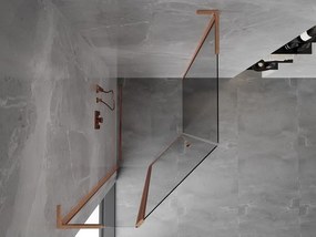 Mexen Mist L, päťuholníkový sprchový kút s krídlovými dverami, 80 x 100 cm, 8mm číre sklo, medený profil, 8A8L-080-100-65-00