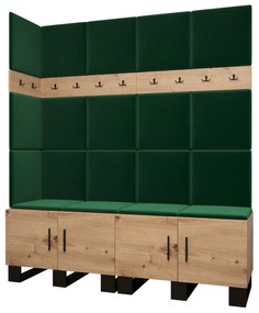 Predsieňová zostava Amanda 12 (dub artisan + zelená). Vlastná spoľahlivá doprava až k Vám domov. 1085962