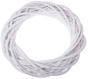 Prútený veniec Elemetary biela, priemer 30 cm