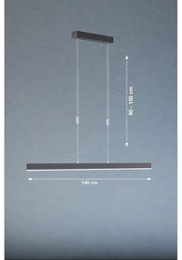Čierne LED stmievateľné závesné svietidlo Straight – Fischer &amp; Honsel