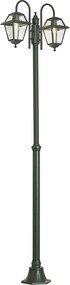 Klasická vonkajšia lampa tmavozelená 235 cm 2-svetlá IP44 - Berta