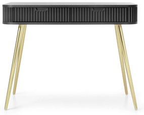 Toaletný stolík Zova 103 cm čierny/zlatý