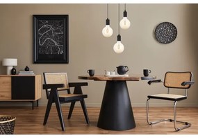 Luster na lanku MIROS 3xE27/60W/230V guľatý čierna