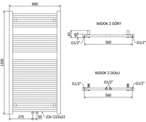Mexen Pluton, elektrické vykurovacie teleso 1200x600 mm + vykurovacia tyč 900 W, biela, W106-1200-600-2900-20