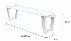 Wooded Jedálenská lavica Tulsa z masívu DUB 190x42x45cm