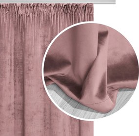Velúrový záves SOFT VELVET púdrový na riasiacu pásku Rozmer: 140x270 cm