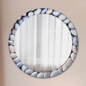 Okrúhle dekoračné zrkadlo s motívom Koleso morských kameňov fi 90 cm