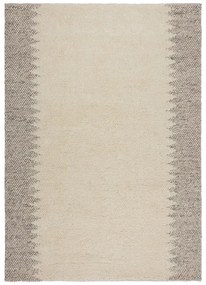 Krémový ručne tkaný koberec s prímesou vlny 120x170 cm Minerals Border – Flair Rugs
