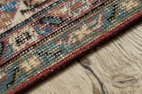 Ručne tkaný vlnený koberec Vintage 10175 rám / ornament, béžový / červený
