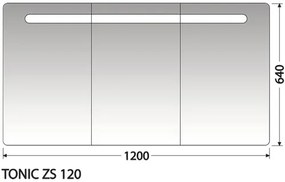 Zrkadlová skrinka Intedoor TONIC ZS 120