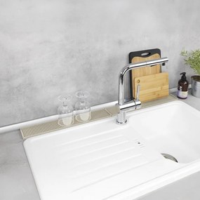 Béžová plastová odkvapkávacia podložka na riad 42x8 cm Slim – Wenko