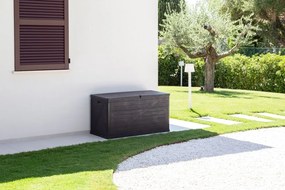 WOOD záhradný plastový úložný box 420 L, grafit