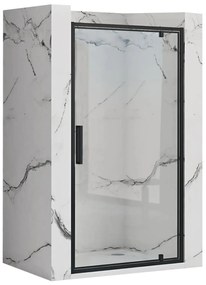 Rea Rapid Swing, jednokrídlové výklopné sprchové dvere 70 x 195 cm, 6mm číre sklo, čierny profil, REA-K6407