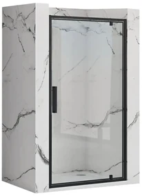 Rea Rapid Swing, jednokrídlové výklopné sprchové dvere 70 x 195 cm, 6mm číre sklo, čierny profil, REA-K6407