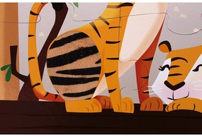 Puzzle dotykové Deň v zoologickej záhrade - s textúrou 20 dielov
