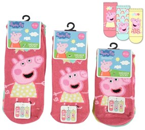 Detské ponožky PEPPA PIG, 3 páry - rôzne veľkosti Veľkosť: 23 - 26
