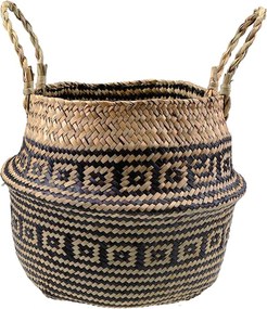 Tutumi Tutumi, prírodný kôš Boho 32x32x28 cm 322177, hnedá-čierna, HOM-06662