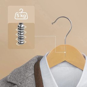 Sada drevených vešiakov SOHO, 20ks, prírodná hnedá SongmicsHome