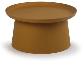 Plastový kávový stolík FUNGO, priemer 700 mm, okrový