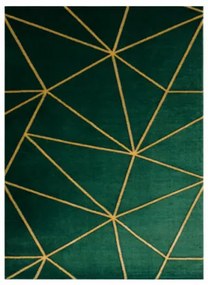 Koberec EMERALD exkluzívny 1013 glamour, styl geometrický fľaškovo zelený / zlatý