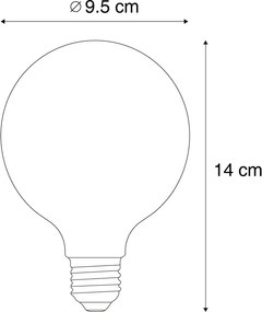 Inteligentné stmievateľné LED žiarovky E27 G95 zlaté 7W 806 lm 1800-6500K