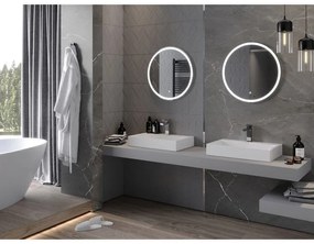 Mexen Gobi, LED okrúhle kúpeľňové zrkadlo s podsvietením 60 cm, 6000K, ochrana proti zahmlievaniu, 9801-060-060-611-00