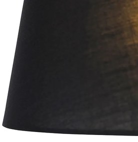 Klasická stojaca lampa mosadz s nastaviteľným čiernym tienidlom - Ladas