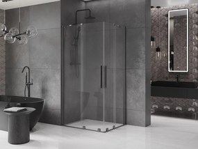 Mexen Velar Duo, sprchový kút s posuvnými dverami 100(dvere) x 90(dvere) cm, 8mm číre sklo, grafitový profil, 871-100-090-02-66