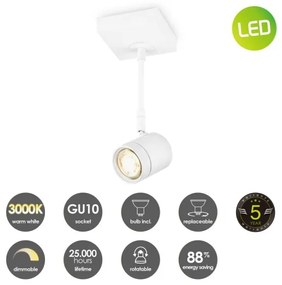 LED Stmievateľné bodové svietidlo MANU 1xGU10/5,8W/230V biela
