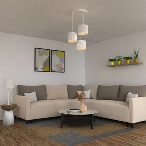 Luster na lanku LOFT SHADE 3xE27/60W/230V biela/zlatá