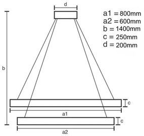 LED Stmievateľný krištáľový luster na lanku LED/190W/230V + diaľkové ovládanie