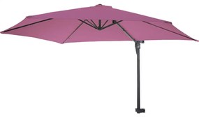 Nástenný slnečník Casoria 3 m polyester hliník/oceľ - levanduľovo-červená