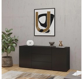 Komoda Avernic Typ 26 (onyx čierna + dub wotan). Akcia -19%. Vlastná spoľahlivá doprava až k Vám domov. 1042066