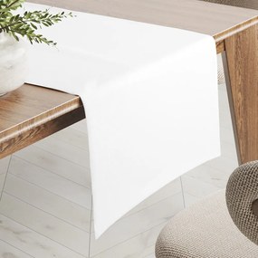 Biante Teflónový behúň na stôl TF-132 Biely hladký bez vzoru 35x120 cm
