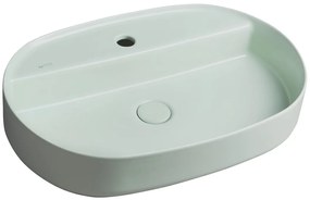 Isvea Isvea, INFINITY OVAL keramické umývadlo na dosku, 60x40 cm, matná zelena Mint, 10NF65060-2T