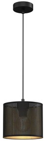 Luster na lanku LOFT SHADE 1xE27/60W/230V pr. 18 cm čierna/zlatá
