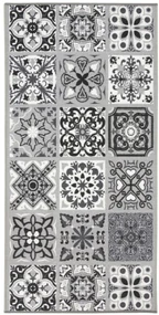Protišmykový koberec / behúň Patchwork sivý