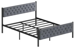 Kovová dvojlôžková posteľ KAROM 120x200 cm sivá nosnosť 120 kg