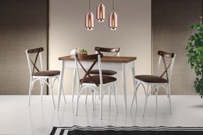 Elegantný rozkladací otočný stôl DOLUNAY 100-120 cm, MDF, hnedý