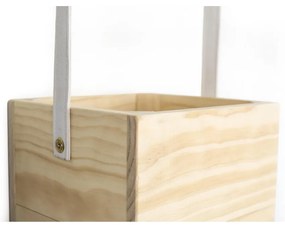 Biely kvetináč z jedľového dreva Surdic Colgantes, 17 x 62 cm