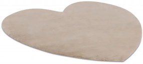 Koberec protišmykový SHAPE 3105 Srdce Shaggy - camel, béžový plyš