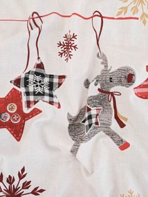 Vianočné bavlnené obliečky Renforcé - Sobíci červené