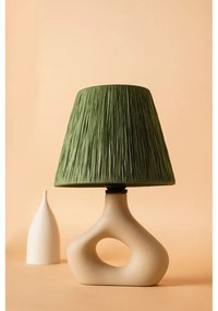 Zelená stolová lampa s tienidlom z papierového výpletu (výška 40 cm) Serin – Opviq lights