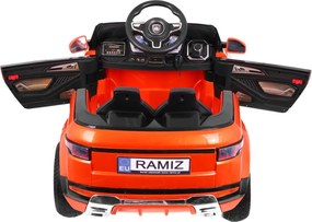 Ramiz Elektrické auto Rapid Racer pre deti, oranžové SUV + diaľkové ovládanie