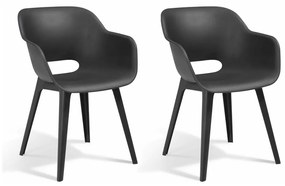 Keter Vonkajšie stoličky Akola 2 ks, grafitovo sivé 422804