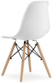 Set 4 stoličiek OSAKA biele / prírodné nohy