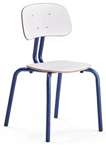 Školská stolička YNGVE, so 4 nohami, modrá, biela, V 460 mm