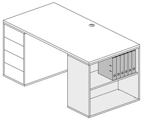 PLAN Skrinka nízka otvorená krátka BLOCK Wood