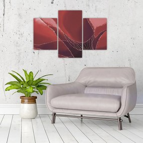 Obraz - Červená abstraktná kvetina N⁰2 (90x60 cm)